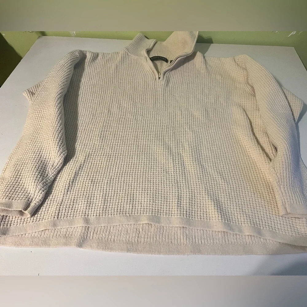 Structure vintage cream 1/4 zip sweater size large